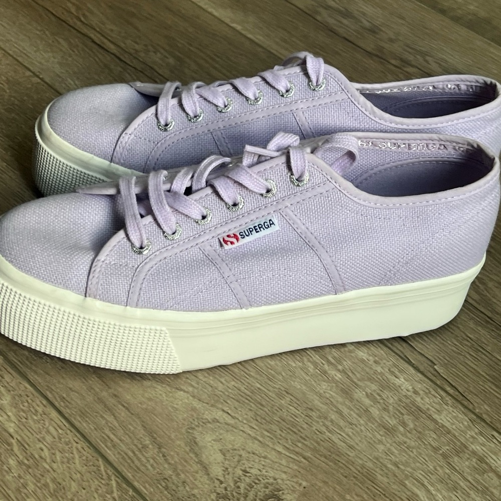 Superga Light Purple Platform Sneakers Size 10 - Picture 3 of 7